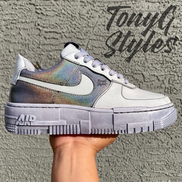 🚀NEW🚀 CUSTOM NIKE AIR FORCE 1 LOW PIXEL “CRATER HALO 5” - Picture 1 of 16